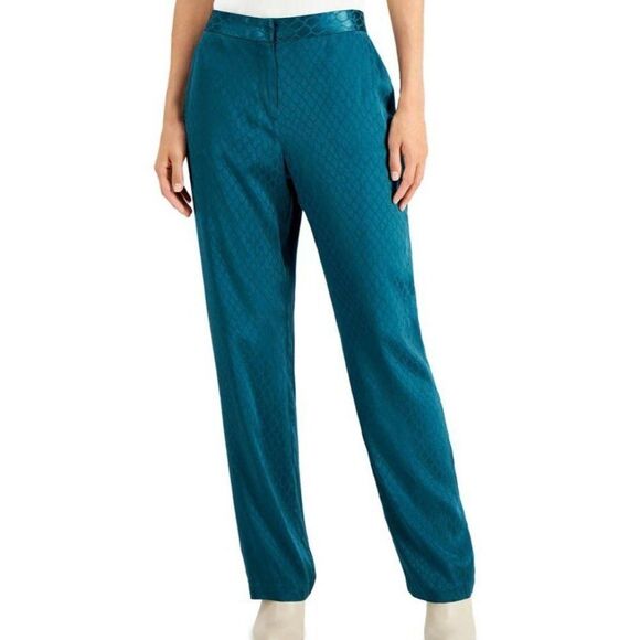 Alfani Teal Patterned Women's Pants - Picture 8 of 10